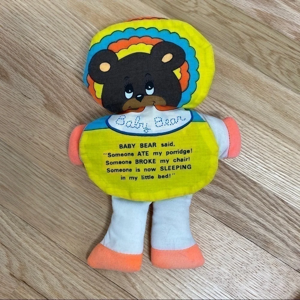 Vintage 1977 Goldilocks Flip Book Plush Kids Toy